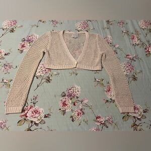 Pink Rose Cream Knit Sweater